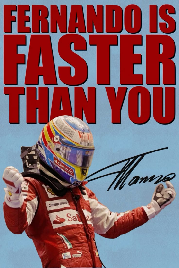 Fernando Alonso Poster Wallpaper with Quote